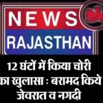 12 घंटों में किया चोरी का खुलासा : बरामद किये जेवरात व नगदी